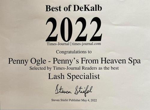  Best of 2022 Award Penny Ogle Lash Specialist